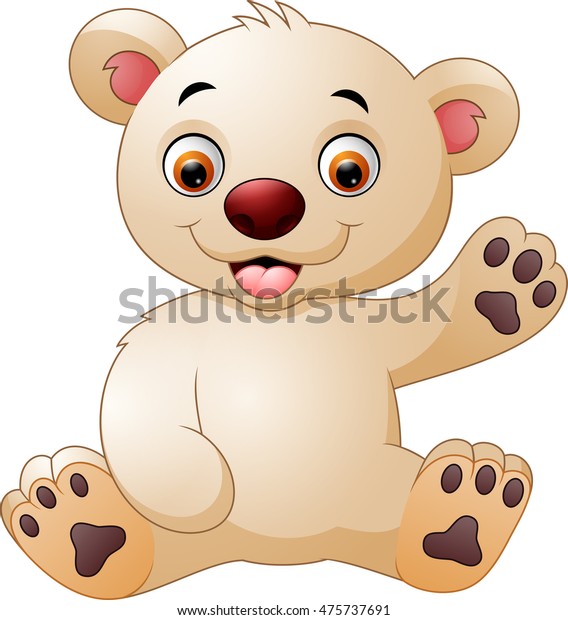 Cute Baby Bear Waving Hand Stock Vector (Royalty Free) 475737691 ...