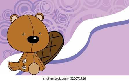 cute baby beaver cartoon background in vector format 