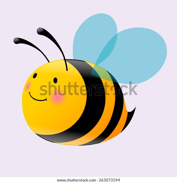 Cute Baby Bee Stock Vector (Royalty Free) 263073194