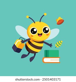 abeja linda del bebé Volver a la educación escolar aislada