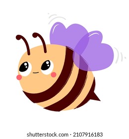 Cute baby bee in hand drawn style. Vector illustration 
