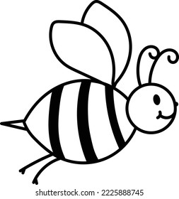 dibujo vectorial aislado de abeja bebé lindo