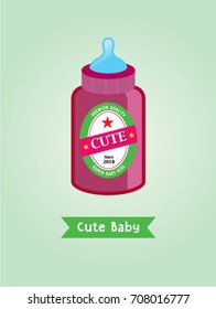 cute baby beer milk bottle
