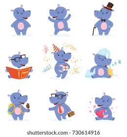 Cute baby behemoth character in action