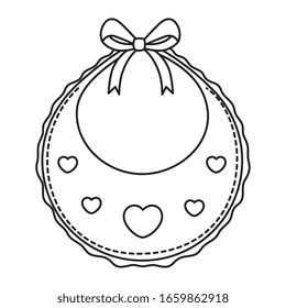 cute baby bib line style icon vector illustration design