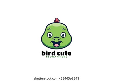cute baby bird vector template logo design