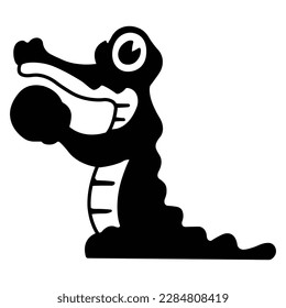 Cute baby black dragon cartoon vector icon illustration. Animal Nature Icon Concept Isolated Premium Vector. 