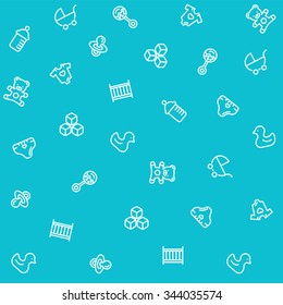 Cute Baby blue seamless pattern. Suitable for textile printing, packaging, bedclothes, baby clothes, newborn