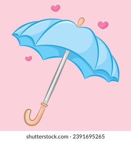 Cute baby blue umbrella, beautiful design.