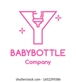 Cute baby bottle Y letter with adorable design. This font suitable for shop and newborn business.