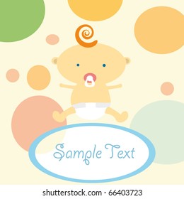 Cute baby boy arrival announcement card