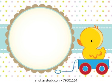 Cute baby boy arrival card