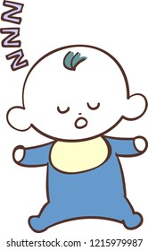 
Cute baby boy in blue clothes boy  sleeping