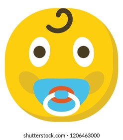 
A cute baby boy emoji with pacifier 
