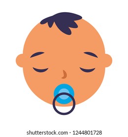 cute baby boy face with pacifier