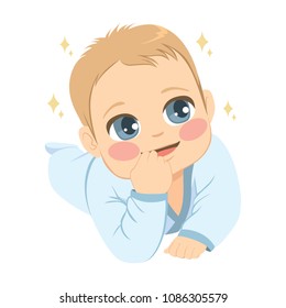 Cute Baby Boy Hand On Mouth Stock Vector (Royalty Free) 1086305579