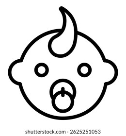 Ícone lindo do bebê. Contorno bonito ícone vetor bebê menino para web design isolado no fundo branco