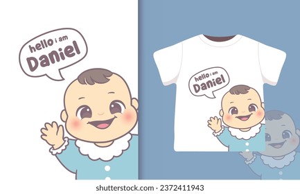 Cute baby boy kids t shirt designs illustration