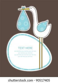 cute baby boy label. vector illustration