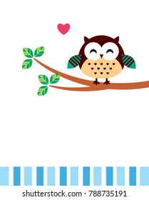 cute baby boy owl valentine greeting card