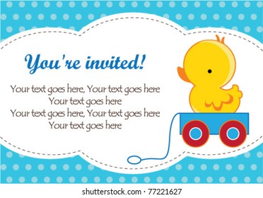 Cute baby boy shower invitation