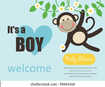 cute baby boy shower. vector illustration