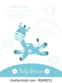 cute baby boy shower. vector illustration