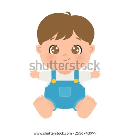 Cute baby boy sit pose