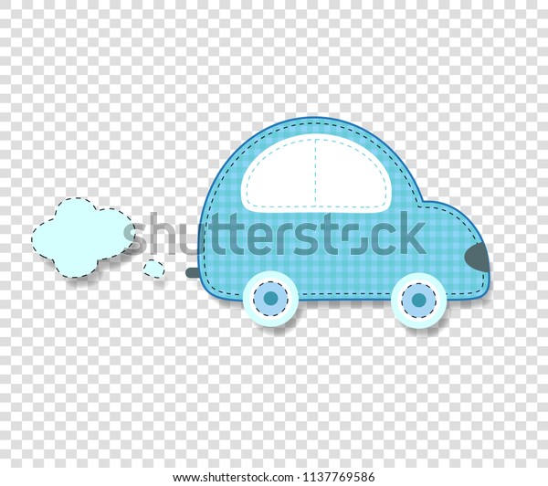 Cute baby boy vector clip art element for\
scrapbook or baby shower greeting card and kids design. Cut out\
fabric or paper checkered blue retro car sticker or icon isolated\
on transparent\
background.