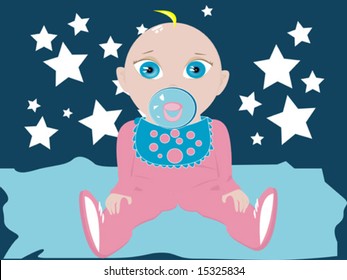 Cute baby boy vector illustration