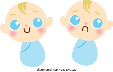 Cute Baby Boy Vector Illustration