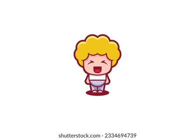 cute baby boy vector template logo design