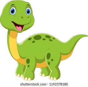 Cute Baby Brontosaurus Cartoon Stock Vector (Royalty Free) 1192378180 ...