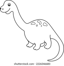 Cute Baby Brontosaurus Isolated Vector
