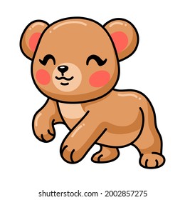 Cute baby brown bear cartoon