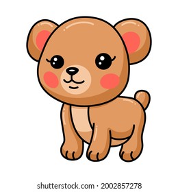 Cute baby brown bear cartoon