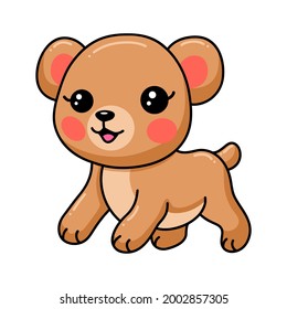 Cute baby brown bear cartoon