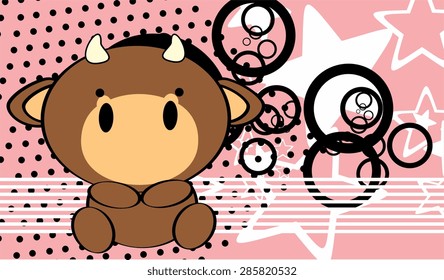 cute baby bull background in vector format very easy to edit