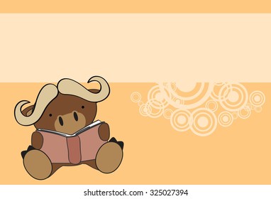 cute baby bull reading cartoon in vector format very easy to edit