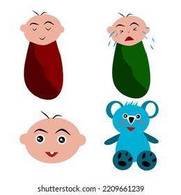 Cute Baby Bundle Vector Illustration