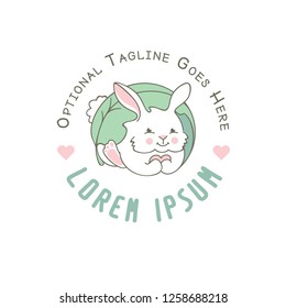 Cute Baby Bunny logo template