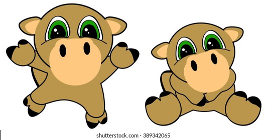 cute baby camel cartoon jumping sit set in vector format very easy to edit