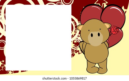 cute baby camel love valentine picture frame background in vector format very easy to edit 