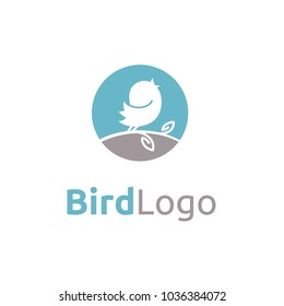 Cute Baby Canary Bird Tweet Chirping Squeaking Singing Simple logo design