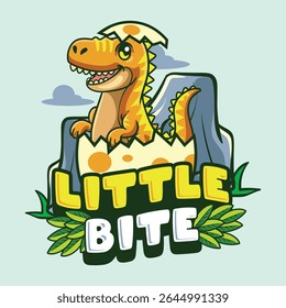 Mascote de personagem de dinossauro Carcharodontosaurus de bebê bonito na ilustração de desenhos animados vetoriais