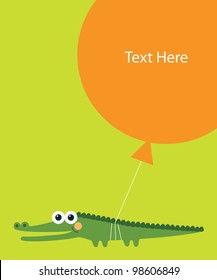 cute baby card with nice crocodile .vector illustration
