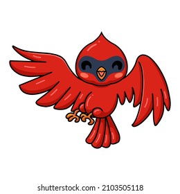 red bird flying clipart