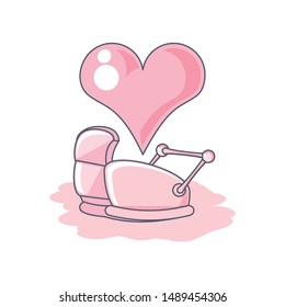 cute baby cart with heart love