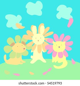 cute  baby cartoon card. vector illustration