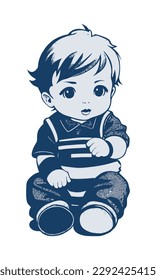 cute baby cartoon characters illustration